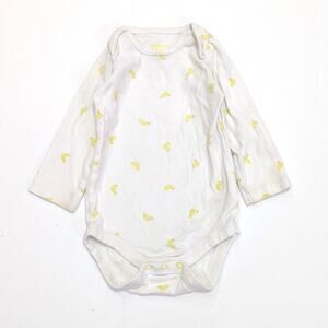 Baby Boden Onesie Size 6-12m White Yellow Duck Long Sleeve